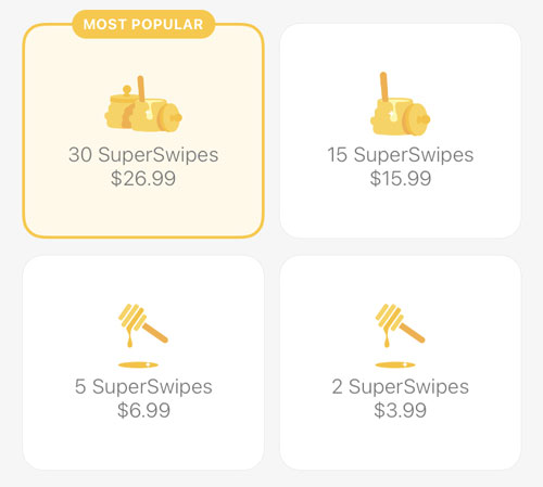 Bumble SuperSwipe kost